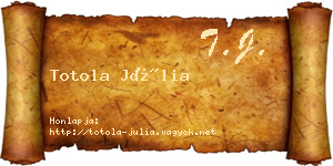 Totola Júlia névjegykártya